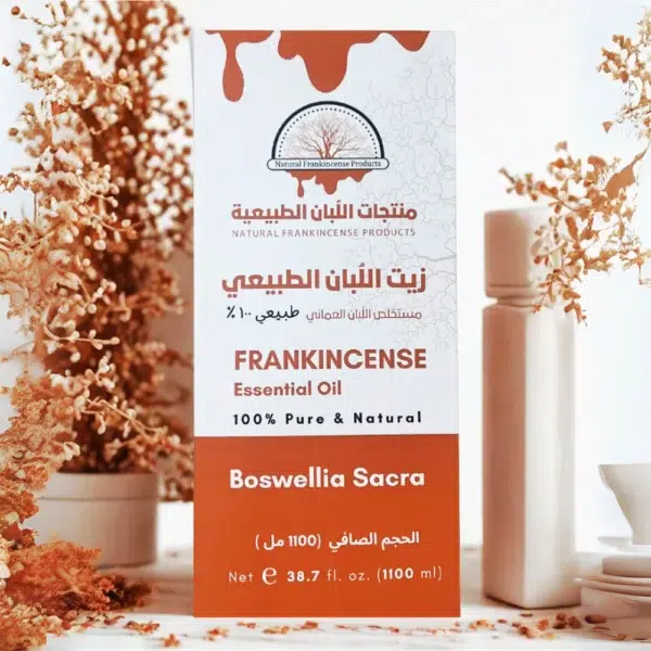 زيت اللبان الطبيعي النقي: خلاصة شجرة اللبان العُماني الأصيل. زيت اللبان الأساسي العضوي: يستخلص بتقطير البخار من صمغ اللبان الحوجري. زجاجة زيت اللبان الطبيعي النقي، تظهر اللون الذهبي الشفاف للسائل الثمين. زيت اللبان لتهدئة البشرة: مضاد للالتهابات ومجدد لخلايا الجلد، مثالي للبشرة الحساسة. زيت اللبان للجمال: يساعد في تقليل التجاعيد والخطوط الدقيقة، ويعزز إشراقة البشرة. Alt text: Pure natural frankincense oil: the essence of authentic Omani frankincense tree. Alt text: Organic frankincense essential oil: steam-distilled from Hojari frankincense resin. Alt text: Bottle of pure natural frankincense oil, showing the clear golden color of the precious liquid. Alt text: Frankincense oil for skin soothing: anti-inflammatory and skin cell regenerator, ideal for sensitive skin. Alt text: Frankincense oil for beauty: helps reduce wrinkles and fine lines, enhances skin radiance. زيت اللبان للعلاج العطري: يُستخدم للاسترخاء، تخفيف التوتر، وتحسين المزاج. زيت اللبان للجهاز التنفسي: يدعم صحة الرئة ويساعد في تخفيف الاحتقان والسعال. زيت اللبان للمفاصل والعضلات: يخفف الآلام ويقلل الالتهابات بشكل طبيعي وفعال. Alt text: Frankincense oil for aromatherapy: used for relaxation, stress relief, and mood enhancement. Alt text: Frankincense oil for respiratory system: supports lung health and helps relieve congestion and coughs. Alt text: Frankincense oil for joints and muscles: alleviates pain and reduces inflammation naturally and effectively. زيت اللبان: قطرات مركزة من النقاء، معبأة بعناية للحفاظ على الفوائد الكاملة. Alt text: Frankincense oil: concentrated drops of purity, carefully packaged to preserve full benefits. اشترِ زيت اللبان الطبيعي أونلاين: منتج أصيل من ظفار، عمان، لجودة مضمونة. Alt text: Buy natural frankincense oil online: authentic product from Dhofar, Oman, for guaranteed quality.