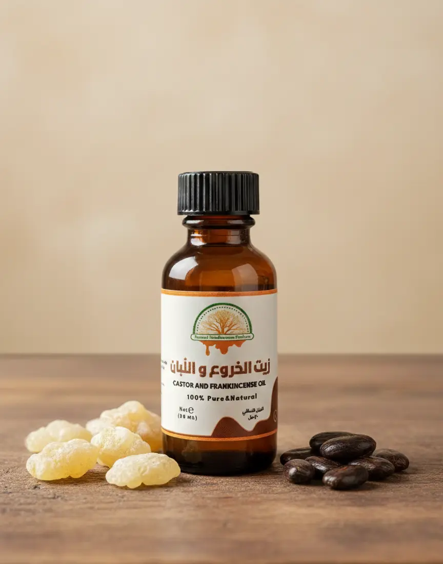 Natural Castor and Frankincense oil blend for hair strengthening and skin deep conditioning.