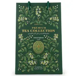 LUBAN AURA PREMIUM TEA COLLECTION' gift box Pure Hojari Frankincense Tea Frankincense & Lavender Infusion Premium Ceylon Black Tea with Frankincense Ceylon Black Tea with rose buds & Frankincense